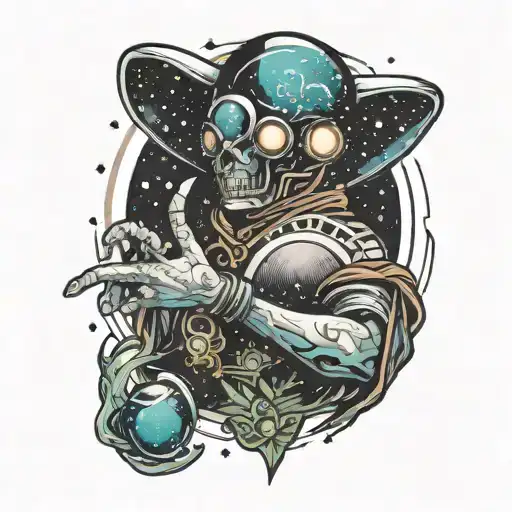 Cosmic Non Gender Shadowperson Holding A Galaxy In The Hands