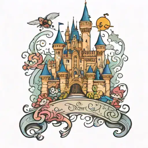 Disney Castle With Characters Involved