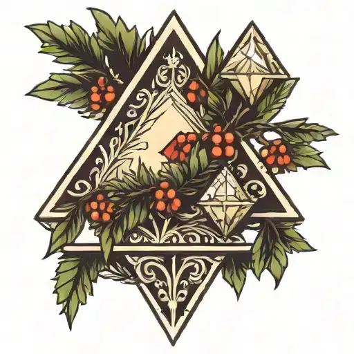 Fir Branches W Ith Card Diamonds
