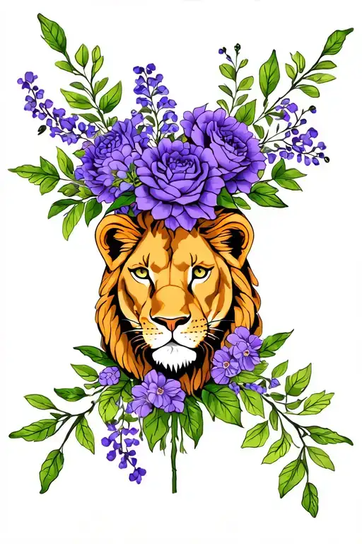 Violet Bouquet With Leo Zodiac Sign