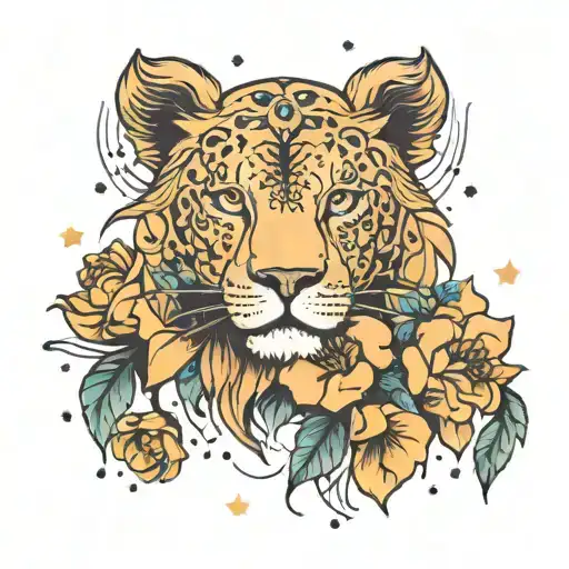 Leo Constellation Floral