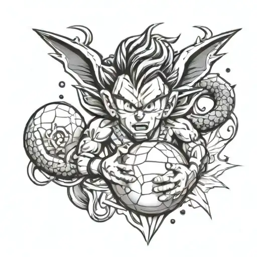 Goku Con Bola De Dragon De 4 Estrellas