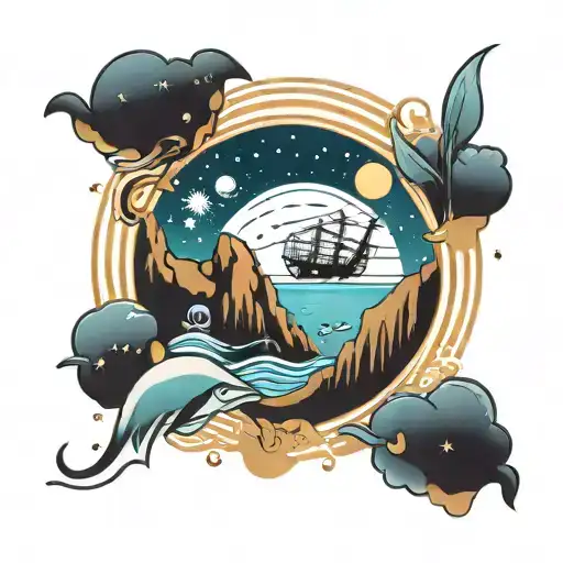 Space Land Ocean Scene