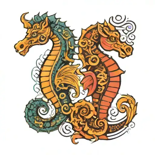 Seahorse And Buffalo Chinese Zodiac Sign