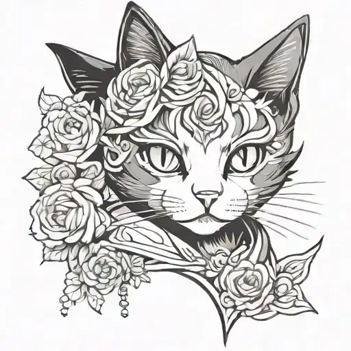 Cat Black Anime Girl