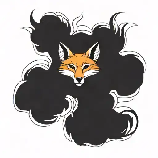 Make Me Tattoo Templates In A Simple Sketch Style For A Fox Spirit Tattoo Of Japanese Culture In