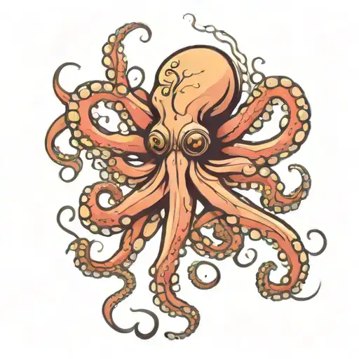 Octopus Holding Posidens Trident Jellyfish Shipwreck