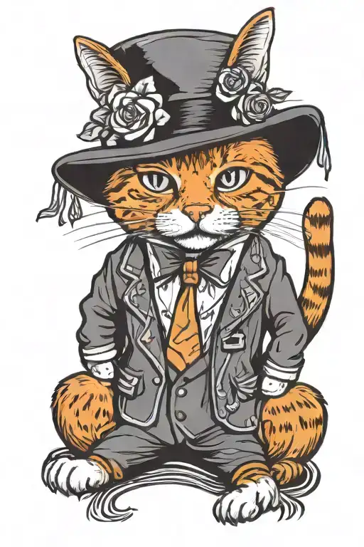 Orange Cat Wearing 1920S Gangster Clothing