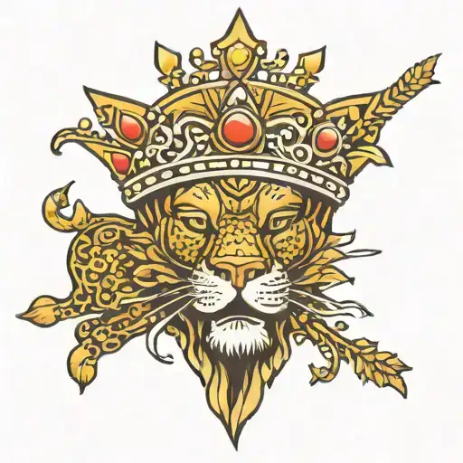 King Crown Leo Zodiac El Salvadorian Lower Back
