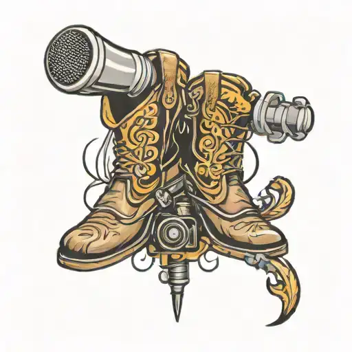 Cowboy Boots And Microphone