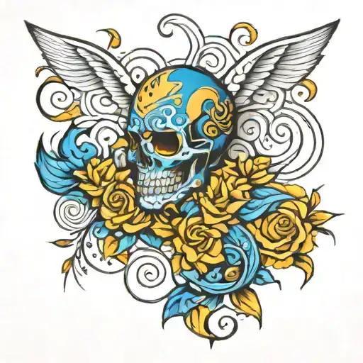 Venas Color Azul Y Amarillo