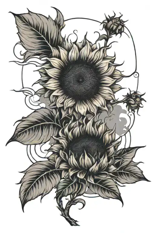 Sunflower With Storm In Distance