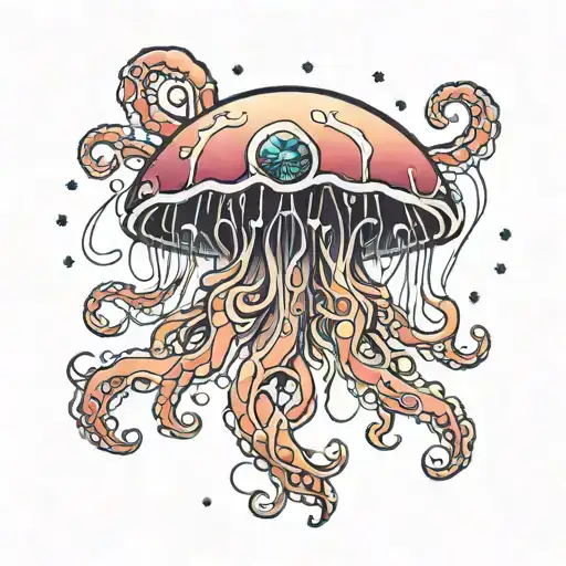 Jellyfish With Galaxy Head