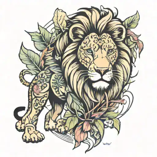 Lion And Jungle