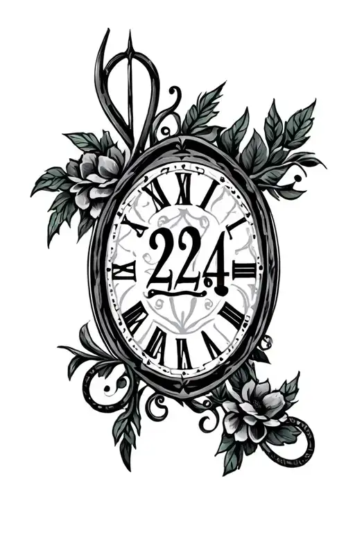 Roman Numeral 224 Incorporated Into The Design
