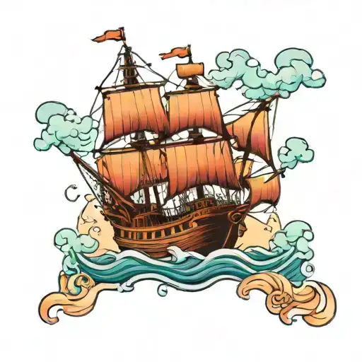 1800 Ship On The Ocean