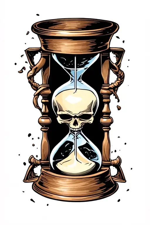 Hourglass With Skull As Bottom Half