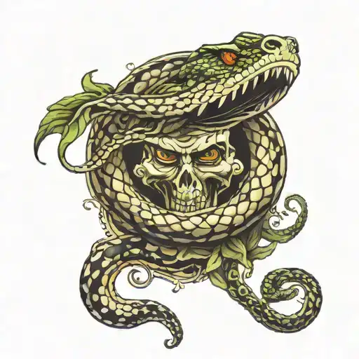 A Large Snake Coming Out Of Medusa's Head