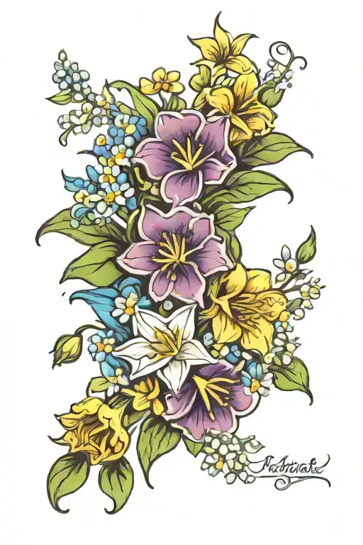 Morning Glory Daffodil Daisy Lily Of The Valley Bouquet