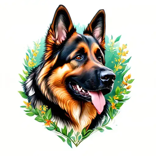 German Sheperd Breed Lying