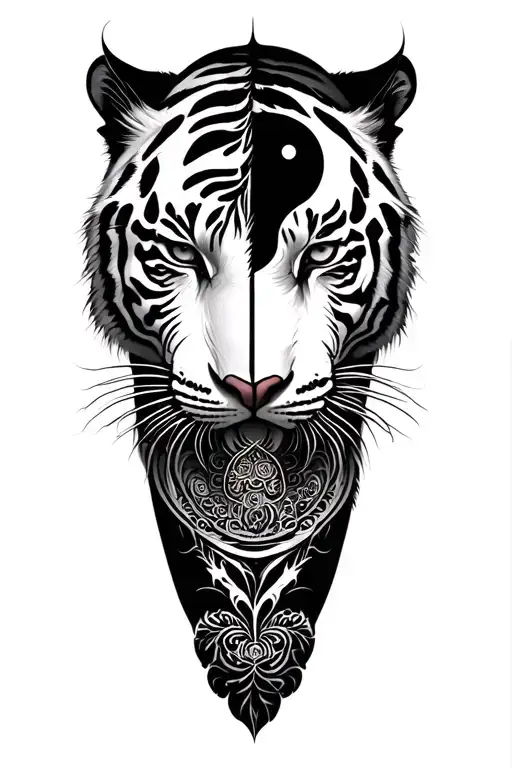 White Tiger Intertwined Yin-yang