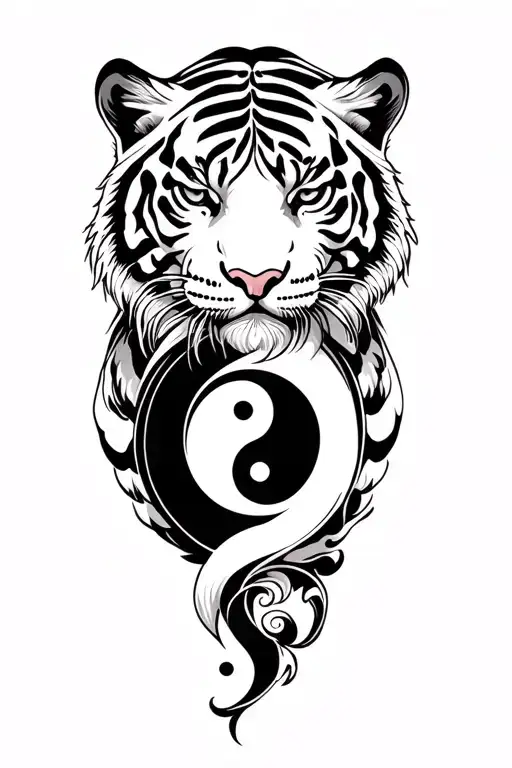 White Tiger Intertwined Yin-yang