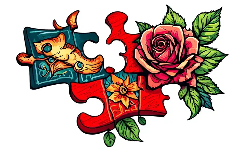 Puzzle Piece Cartoon Version