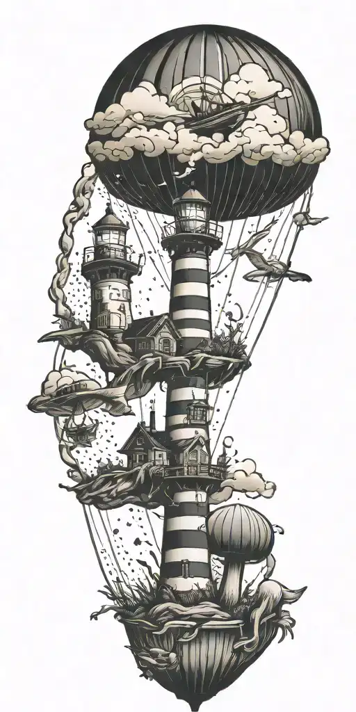Lighthouses Mushroom Hot Air Balloons And A Shipwreck