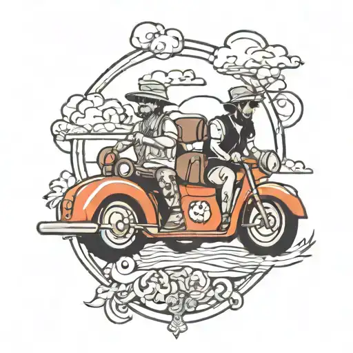 Two Best Friends Riding In A Car In The Summer