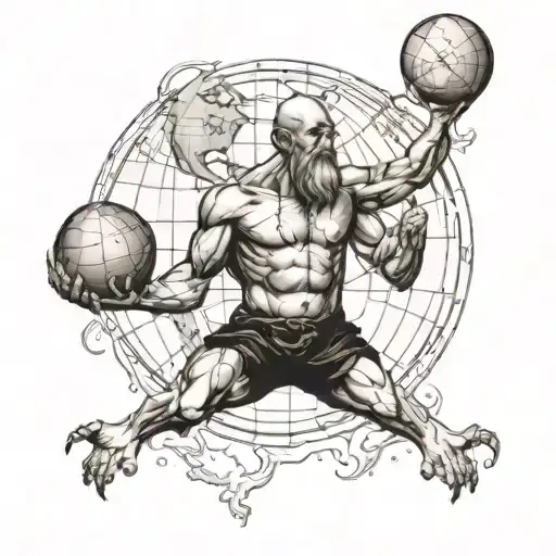 Atlas With The Globe