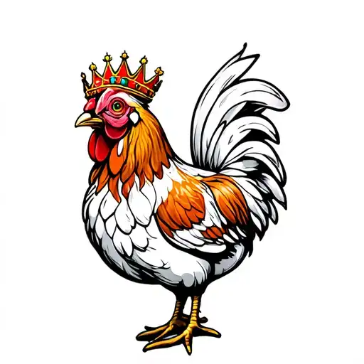 Chicken As Queen With Crown