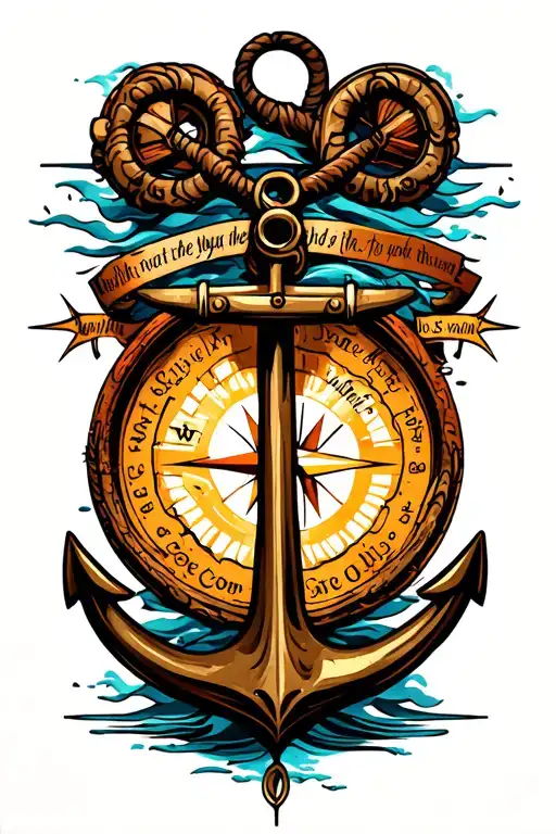 Anchor Compass Scripture Verses Flowing
