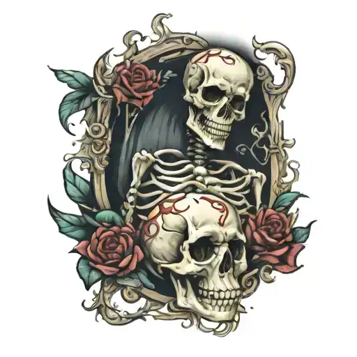 Skeleton In A Painting Canvass