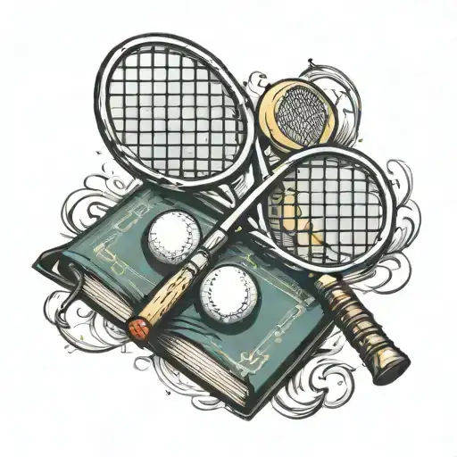 Tossed Tennis Rackets And Bible
