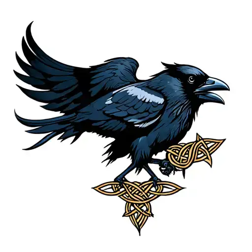 Celtic Knotwork With Raven