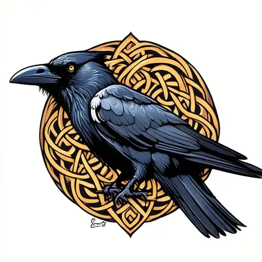 Celtic Knotwork With Raven