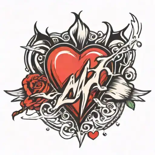 Heartbeat Line Tattoo Design