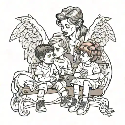 3 Kids And An Angel Watching