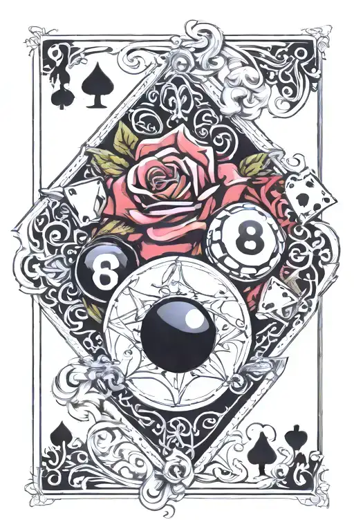 8-Ball Playing Cards Guns Roses Diamonds Gangster Robber Sleeve