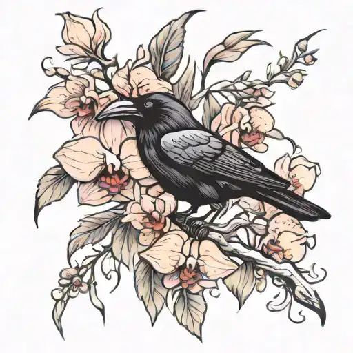 Raven And Orchids