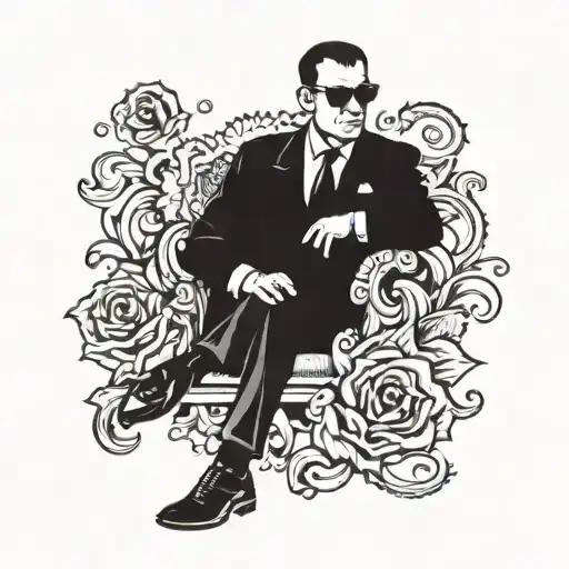 Italian Mobster Silhouette Holding