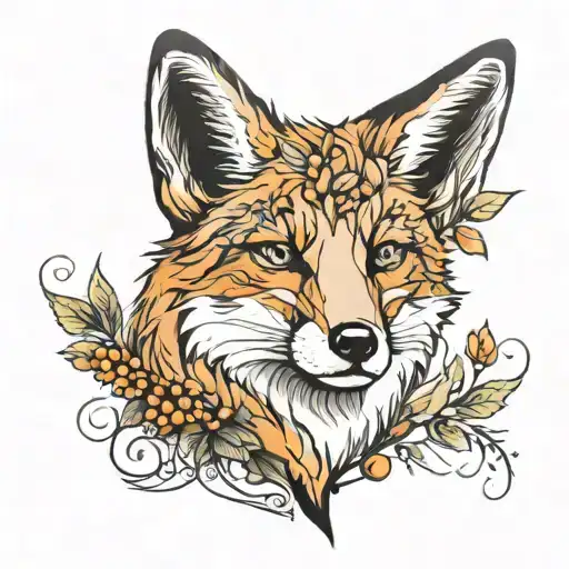 Abstract Fox And Rowan Tree