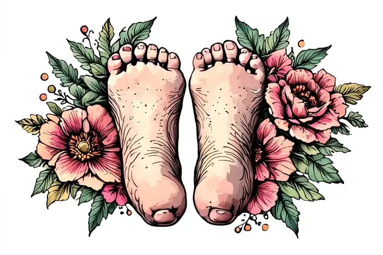 Flowers Of January And Baby Feet
