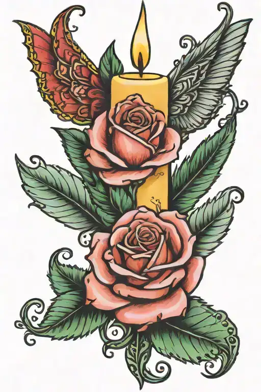 Double Ended Candle With Rose