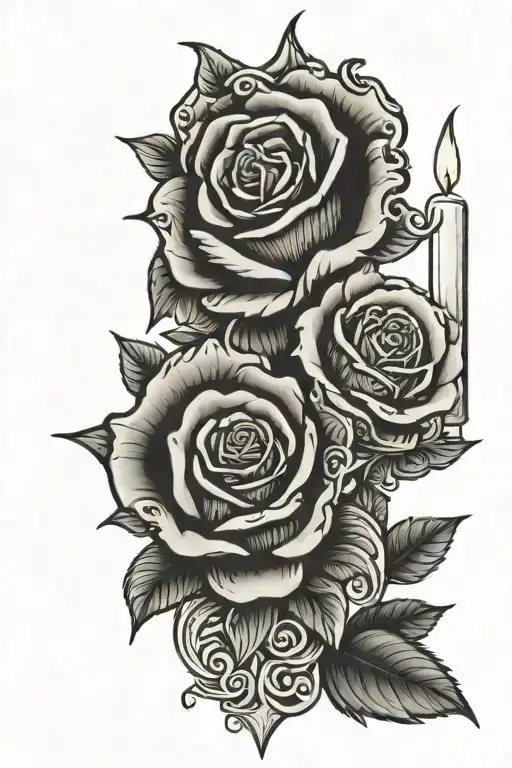 Double Ended Candle With Rose