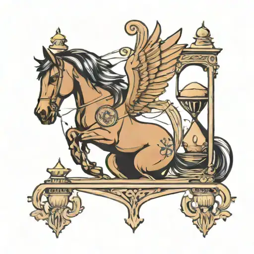 Horse Bizeps Holding A Sandclock