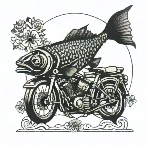 Fish In A Bike Silhouette