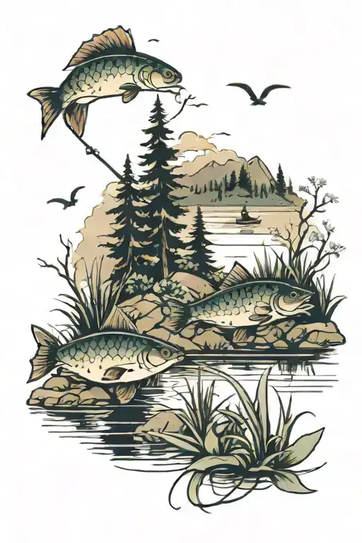 Fishing Lake Scene
