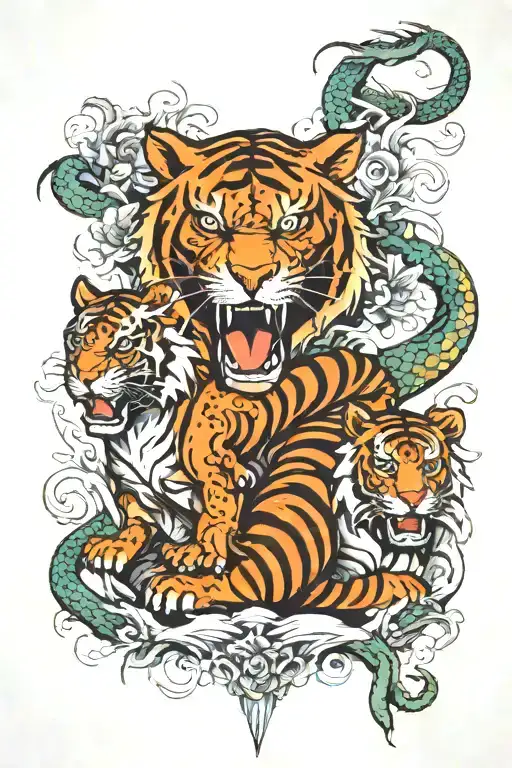 Tiger And Dragon Surrounded