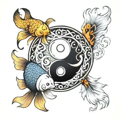 Ying Yang With Fish In Middle